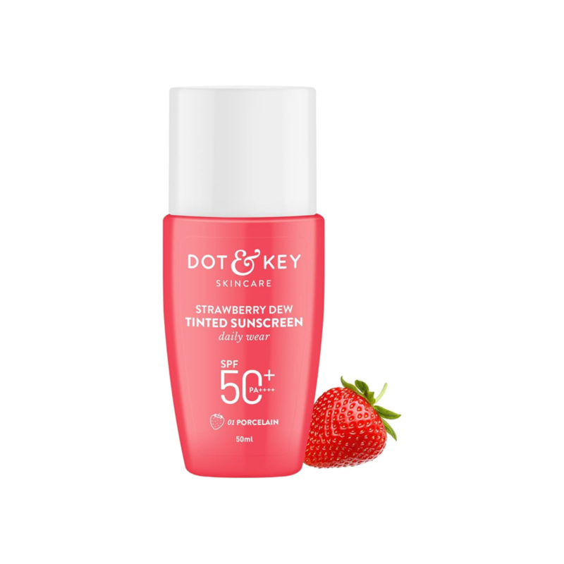 Dot & Key Strawberry Dew Tinted Sunscreen SPF 50+ Pa++++ - 01 Porcelain (50ml)