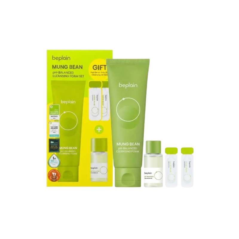 Beplain Mung Bean pH-Balanced Cleansing Foam Set 