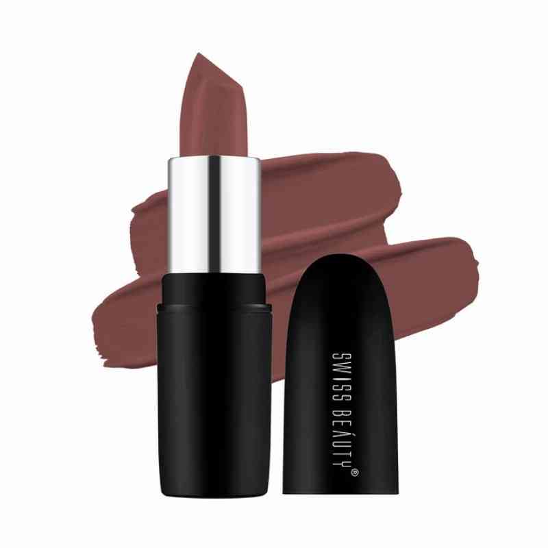 Swiss Beauty Pure Matte Lipstick-Hazlenut - 203